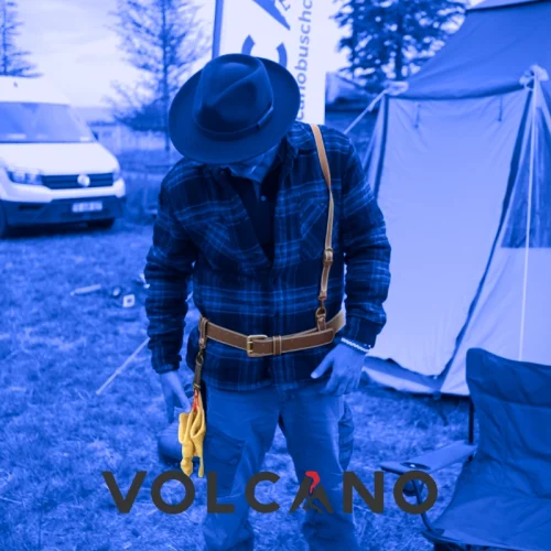 VOLCANO Bushcraft Omuz Askılı Deri Kemer