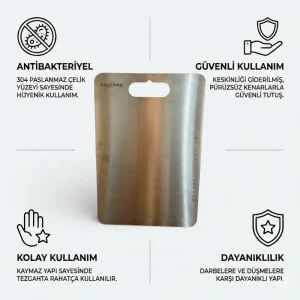 Volcano Paslanmaz Çelik Kesme Tablası