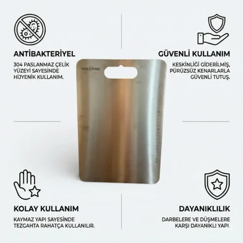 Volcano Paslanmaz Çelik Kesme Tablası